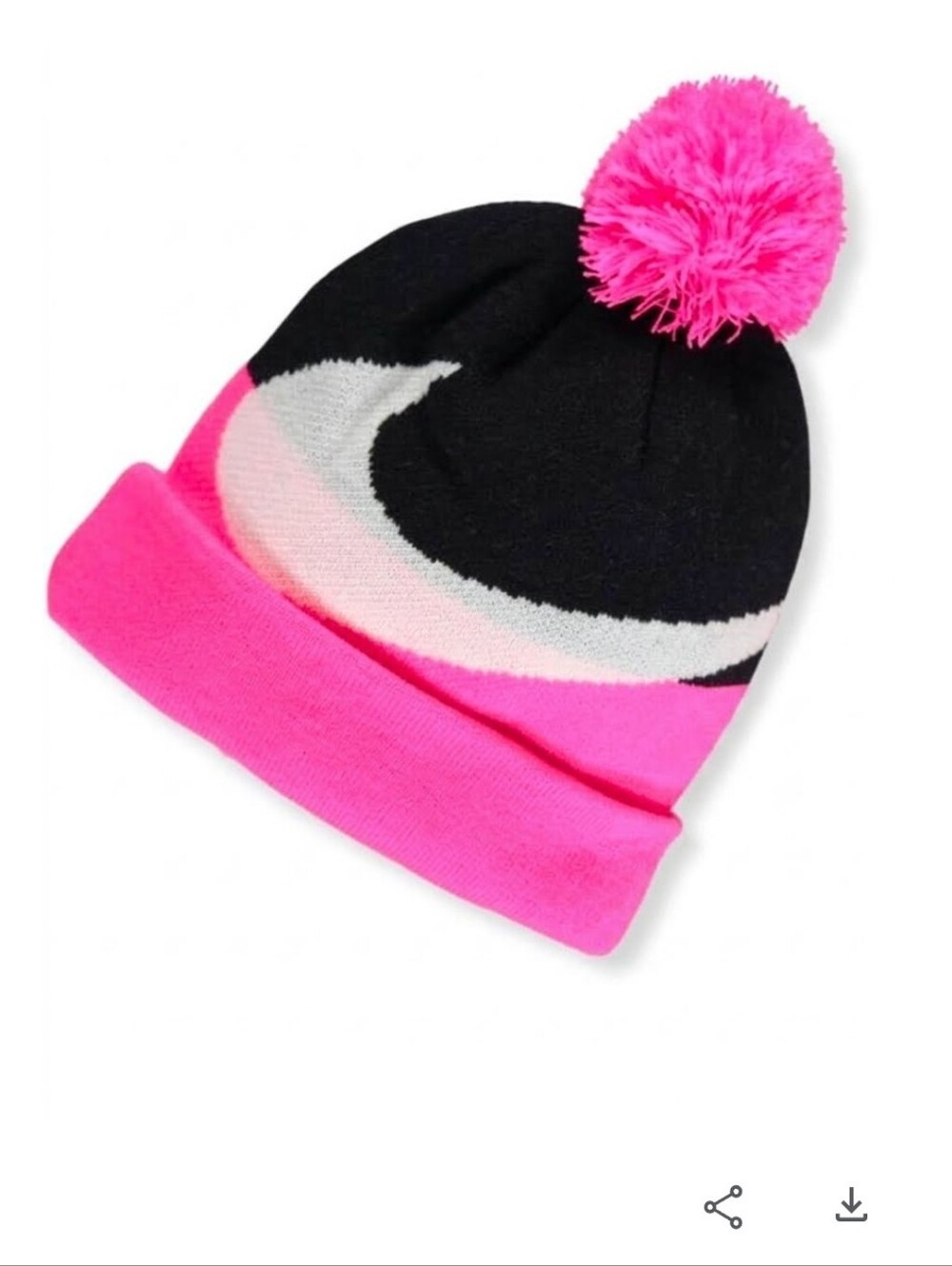 NiKE Youth Winter Hat Pink/black/white